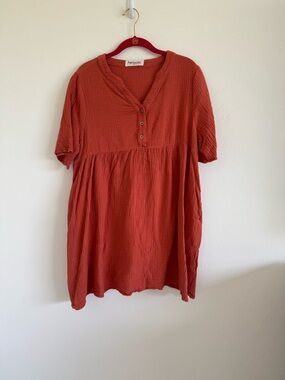 Rust Babydoll Dress
